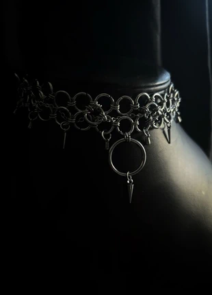 Slave to Silver - Collier gothique/kink fait main - anneaux chaînes piques, brand: BLACKLILITH, condizioni: Nuovo con cartellino, €37.00, €39.55 include la Protezione acquisti
