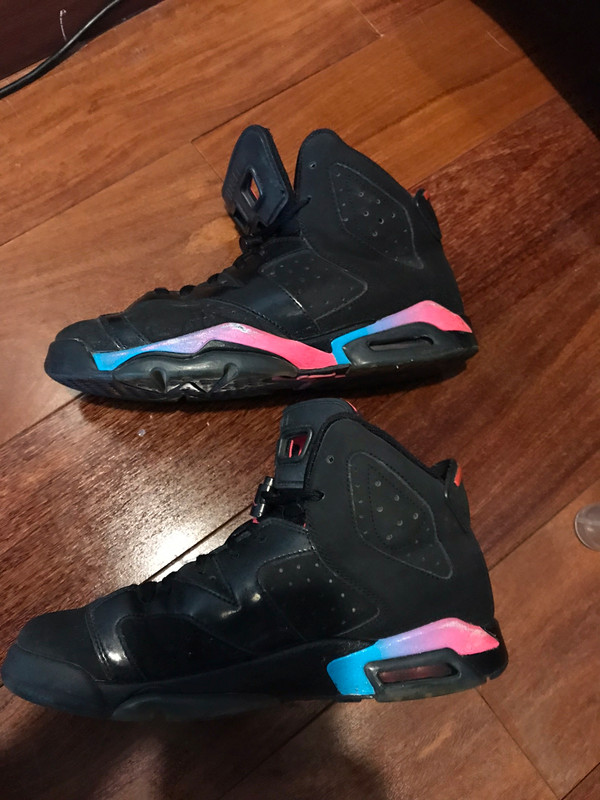 Air Jordan 6 noir rose bleu Vinted