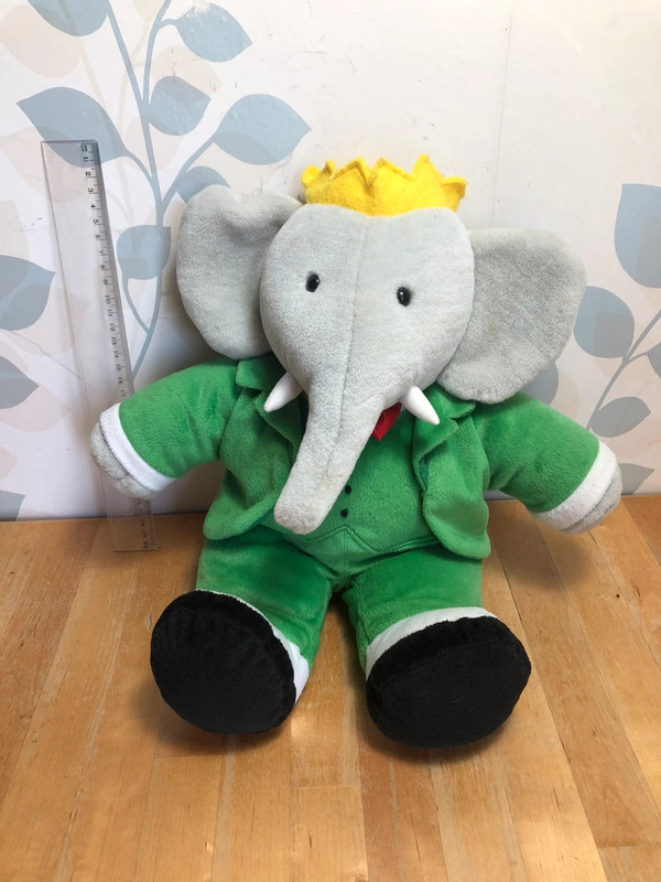 peluche babar nounours ajena - doudou elephant 35 cm - Babar