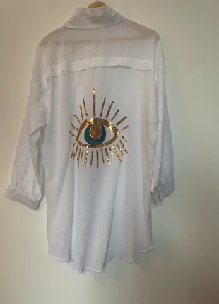 Cotton Oversized Handmade sequin embroidery Eye shirt, M, brand: lil kisa, condition: New with tags, size: M / 10, £16.00, £17.50 includes Buyer Protection Pro