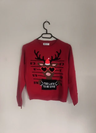 Pull de Noël enfant 146/152 – rouge – H&M, merk: H&M, staat: Heel goed, maat: 11 jaar / 146 cm, € 10,00, € 11,20 inclusief Kopersbescherming