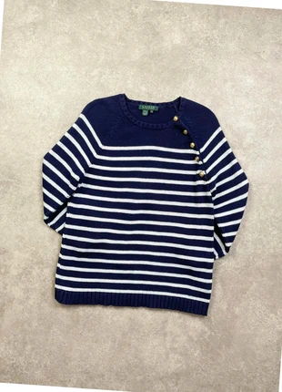 Pull marinière Lauren Ralph Lauren, bleu marine à rayures blanches • Taille M - #63, marke: Ralph Lauren, zustand: Sehr gut, größe: M / 38 / 10, 37,00 €, 39,55 € beinhaltet Vinted-Käuferschutz Pro