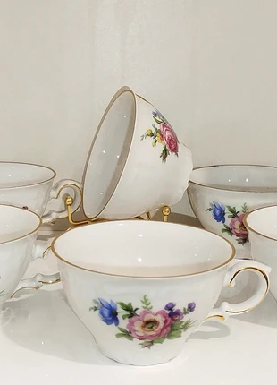 6 tasses à café/thé en porcelaine Winterling Bavaria – motif floral vintage, marque: Winterling, état: Très bon état, 20,00 €, 21,70 € Protection acheteurs incluse