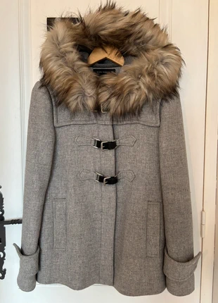 Manteau gris Zara capuche fausse fourrure, brand: Zara, condition: New without tags, size: S / 36 / 8, €20.00, €21.70 includes Buyer Protection
