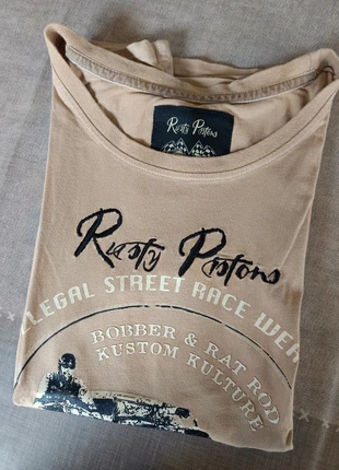 👕 T-shirt femme Rockabilly Rusty Piston – T.L – Comme neuf, marca: Rusty, estado: Muito bom, tamanho: L / 40 / 12, €2.00, €2.80 inclui Proteção do Comprador