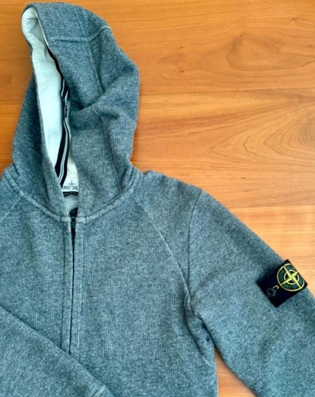 Veste à capuche Stone Island gris – Taille S – Patch authentique – Zip intégral - photo numéro 3