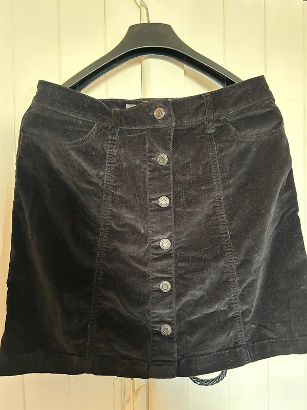 Black cord button up skirt clearance