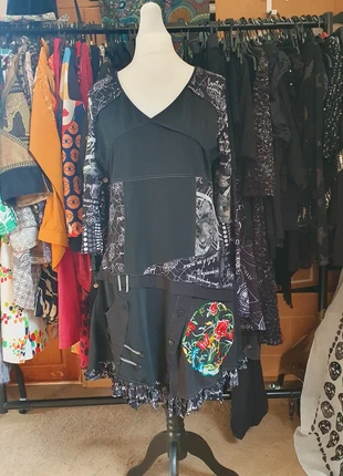 Size 14 Black Patchwork dress, brand: Invisible, condition: Very good, size: XL / 42 / 14, €5.50, €6.48 includes Buyer Protection