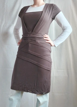 Vestido de manga curta castanho da ferrache vintage y2k, marca: Ferrache, estado: Muito bom, tamanho: L / 40 / 12, €1.00, €1.75 inclui Proteção do Comprador