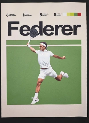 Poster - Roger Federer, staat: Nieuw zonder prijskaartje, € 5,00, € 5,95 inclusief Kopersbescherming