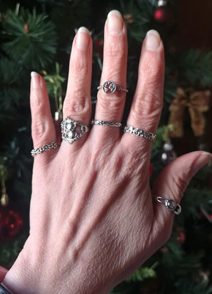 Lot de 7 bagues argentées, brand: sansnom., condizioni: Ottime, taglia: Regolabile, €6.50, €7.53 include la Protezione acquisti