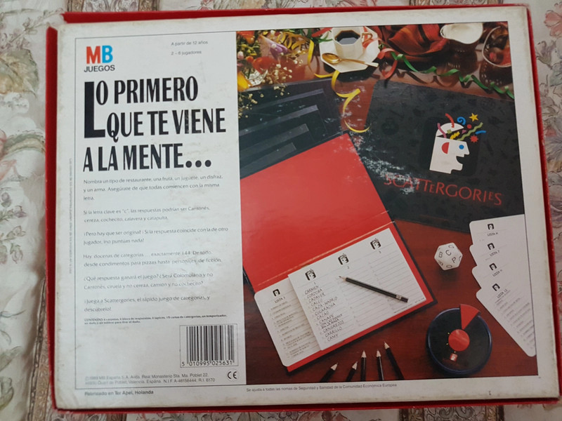 Juego de mesa El Juego de SCATTERGORIES de MB.