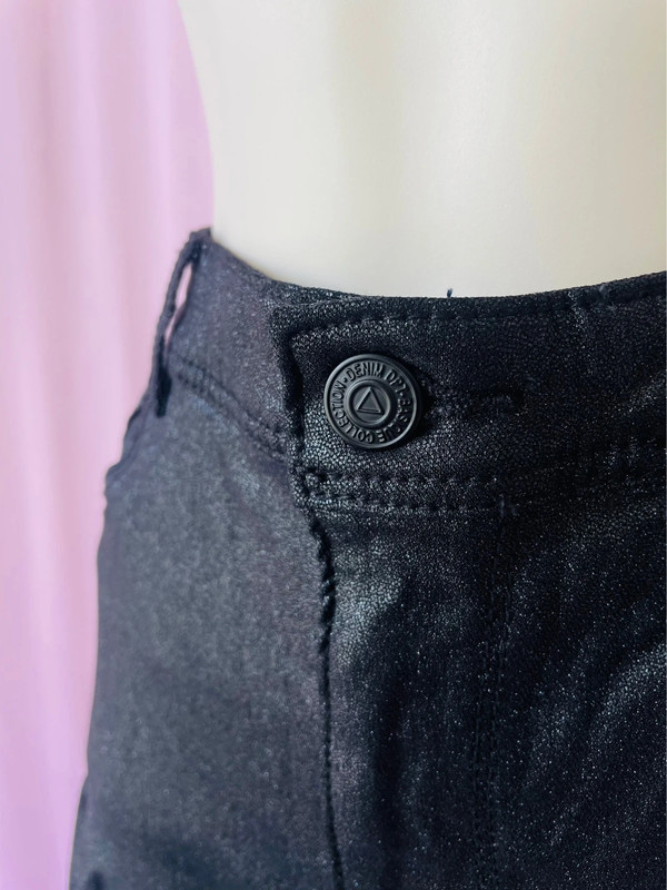 Pimkie glitter skinny high waisted jeans in black 3