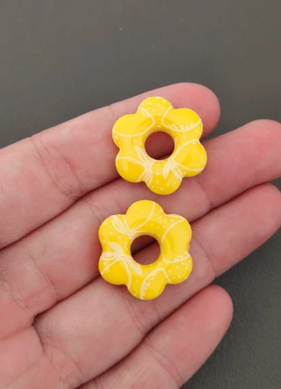 Pampilles fleurs interchangeables jaune motifs citrons blanc, brand: Citron, condition: New without tags, €3.50, €4.38 includes Buyer Protection Pro