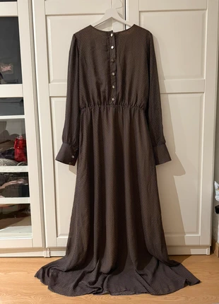 Robe longue à manches longues pourpre à petits pois - Femme 44-46, brand: Boutique indépendante, condition: Very good, size: XXXL / 46 / 18, €12.00, €13.30 includes Buyer Protection