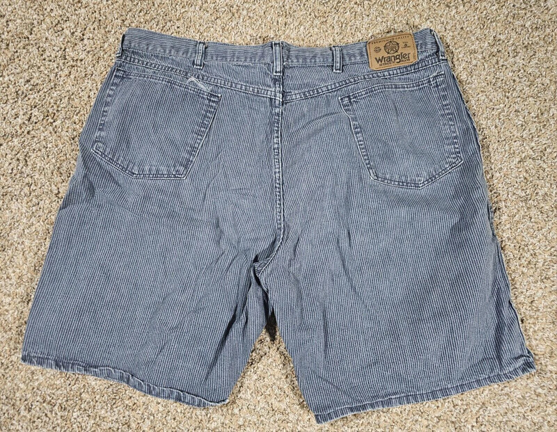 Wrangler Made In Usa Seersucker Blue White Shorts 42 Stained 5