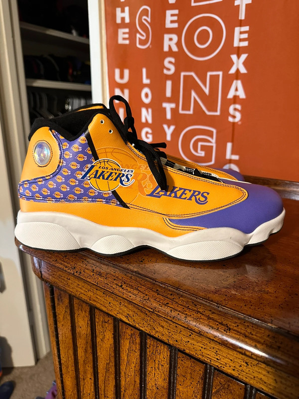 Purple and yellow tennis shoes on sale