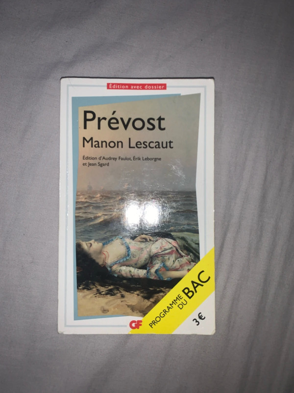 Livre Manon Lescaut de Prévost 1