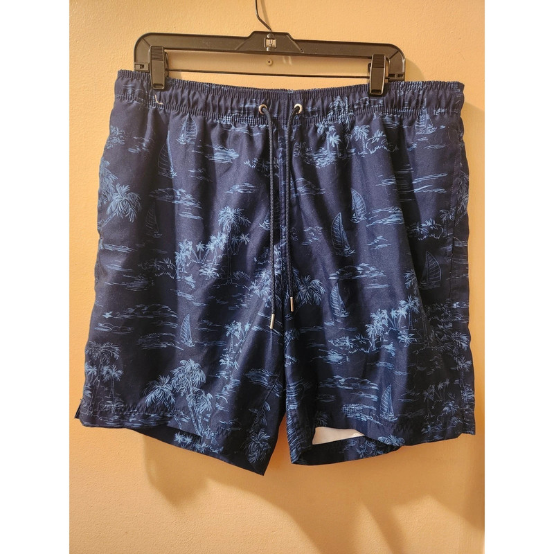 Lands End Mens Blue Island Swim Trunks Size Large 1