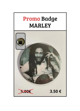 Bob Marley - Promo badge 56 mm, estado: Muito bom, €3.50, €4.38 inclui Proteção do Comprador
