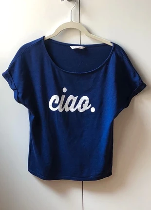 Tee-shirt bleu roi à message / Camiseta azul real con mensaje Camaïeu, marque: Camaïeu, état: Très bon état, taille: XS / 34 / 6, 5,00 €, 5,95 € Protection acheteurs incluse