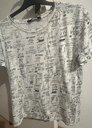 Tshirt tee shirt haut taille XL marque Tally weijl couleur blanc et noir, merk: Tally Weijl, staat: Nieuw zonder prijskaartje, maat: XL / 42 / 14, € 2,00, € 2,80 inclusief Kopersbescherming