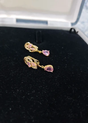 Party Drop & Dangle Earrings, Copper Pink zirconia Teardrop with Pave Setting, Cubic Zirconia, condition: New with tags, £5.25, £6.21 includes Buyer Protection