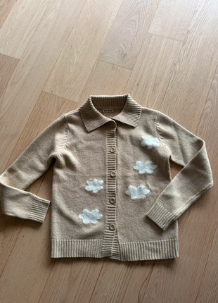 Pull/cardigan vintage beige à motifs fleurs blanches, marque: Vintage, état: Très bon état, taille: S / 36 / 8, 7,00 €, 8,05 € Protection acheteurs incluse