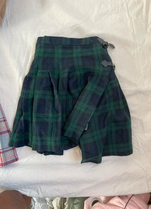 Jupe plissée à carreaux vintage verte et bleu, brand: sans marque, condition: Very good, size: XXXS / 30 / 2, €9.99, €11.19 includes Buyer Protection
