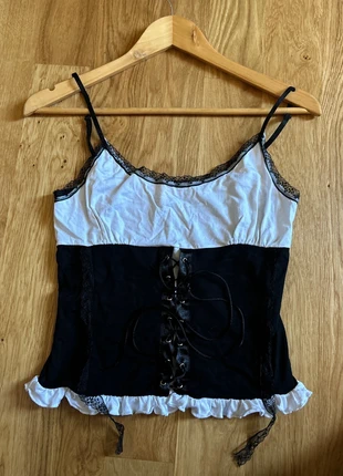 Débardeur coton et dentelle, merk: Jennyfer, staat: Nieuw zonder prijskaartje, maat: L / 40 / 12, € 5,00, € 5,95 inclusief Kopersbescherming