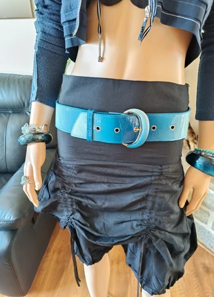 Large ceinture dégradé de bleu grosse boucle argentée, état: Neuf sans étiquette, taille: 85 cm, 7,00 €, 8,05 € Protection acheteurs incluse