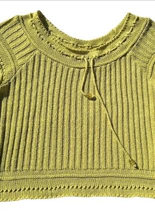 Top maille manches courtes vert anis crochet tricot haut automne hiver, brand: Vintage, condition: Very good, size: L / 40 / 12, €5.00, €5.95 includes Buyer Protection