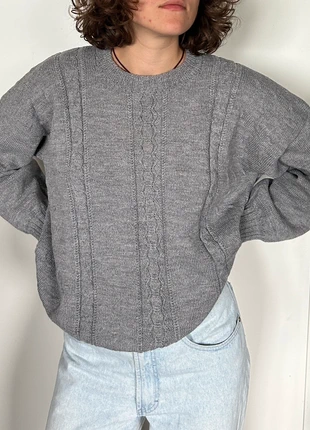 Grey hand kitted sweater M, marca: Hand Knitted, estado: Muito bom, tamanho: M / 38 / 10, €8.00, €9.10 inclui Proteção do Comprador