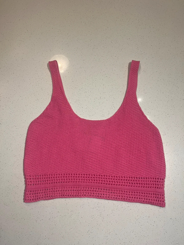 Forever 21 |  Crochet Sweater-Knit Crop Tank Top Size Large 1