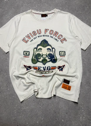 T-shirt Evisu Force blanc Daicock Daruma coton japan printed X9-35, merk: Evisu, staat: Heel goed, maat: L, € 34,90, € 37,35 inclusief Kopersbescherming