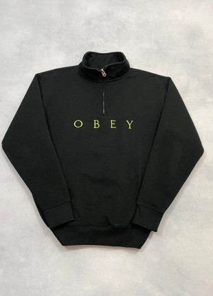 Pull Obey Demi zip Noir Homme coupe Large Half zip Oversize Sweatshirt - Taille S /1906R, marque: Obey, état: Très bon état, taille: S, 49,00 €, 52,15 € Protection acheteurs (Pro) incluse