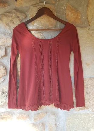Camiseta manga larga crochet s. T-shirt manches longues crochet Bershka S, marca: Bershka, estado: Novo sem etiquetas, tamanho: S / 36 / 8, €6.00, €7.00 inclui Proteção do Comprador