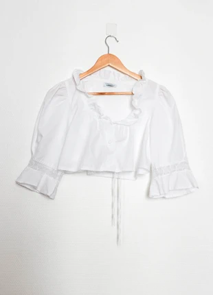 White cropped blouse | Blouse autrichienne, marque: Vintage, état: Très bon état, taille: S / 36 / 8, 10,00 €, 11,20 € Protection acheteurs (Pro) incluse
