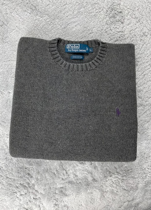 Pull col rond gris épais Ralph Lauren coton maille logo brodé classique - Taille XL, marque: Ralph Lauren, état: Très bon état, taille: L, 50,00 €, 53,20 € Protection acheteurs (Pro) incluse