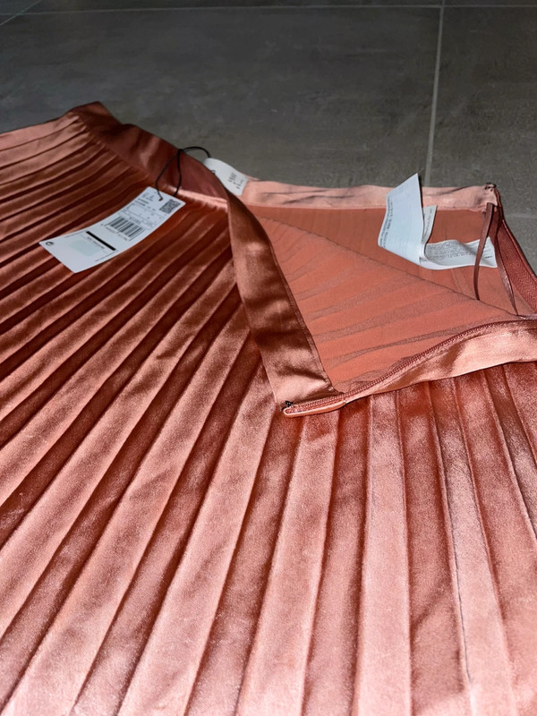 jupe longue plissée rose mango