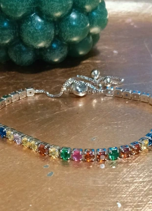 Preciosa pulsera de plata y cristal de colores, marque: Plata, état: Neuf avec étiquette, 6,00 €, 7,00 € Protection acheteurs incluse