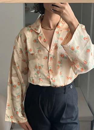 Chemise ample oversize à motif fleuri vintage, marca: Vintage, estado: Muito bom, tamanho: M / 38 / 10, €15.00, €16.45 inclui Proteção do Comprador