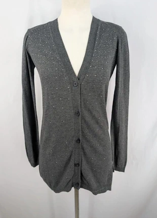 Cardigan gris long IKKS à strass 💎 Taille L coton & cachemire, marca: IKKS, estado: Muito bom, tamanho: L / 40 / 12, €16.00, €17.50 inclui Proteção do Comprador Pro