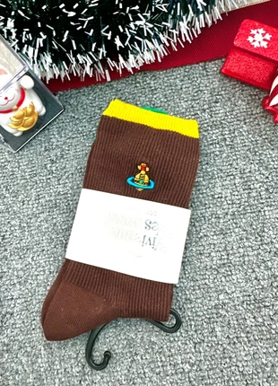 Chaussettes Vivienne Westwood – Marron avec bord jaune & pointe verte – Made in Japan, marque: Vivienne Westwood, état: Très bon état, taille: Taille unique, 12,00 €, 13,30 € Protection acheteurs (Pro) incluse