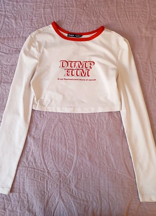 Top da Shein "Dump Him", marca: Shein, estado: Muito bom, tamanho: XS / 34 / 6, €3.00, €3.85 inclui Proteção do Comprador