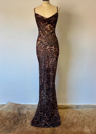 Vestido largo semitransparente leopardo Vintage, marque: Vintage Dressing, état: Très bon état, taille: S / 36 / 8, 45,00 €, 47,95 € Protection acheteurs incluse