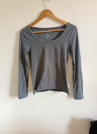 Tee shirt manches longues bleu/gris Camaïeu, marca: Camaïeu, estado: Muito bom, tamanho: M / 38 / 10, €3.00, €3.85 inclui Proteção do Comprador