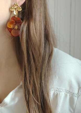 Boucles d'oreilles fleurs acier inoxydable style sézane, marca: LOLO YAYA, estado: Muito bom, €14.50, €15.93 inclui Proteção do Comprador