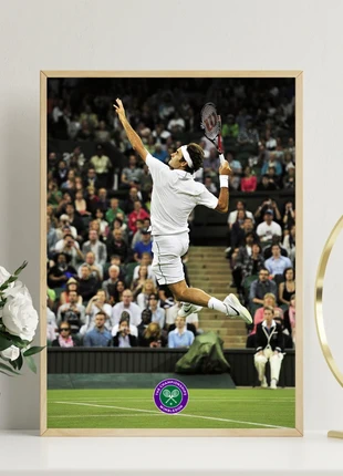 Affiche A4 ou A3 / Poster "RF Jump à Wim" pour les fans de tennis ou cadeaux, merk: Legends & Landmarks, staat: Nieuw zonder prijskaartje, € 5,99, € 6,99 inclusief Kopersbescherming