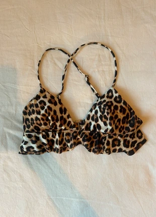 Top haut de maillot imprimé léopard décolleté y2k à bretelles, brand: y2k, condition: Very good, size: XS / 34 / 6, €6.00, €7.00 includes Buyer Protection